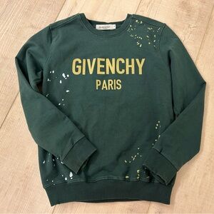 Givenchy Sweatshirt Green Paint Splatter Kids 16 or XS Adult